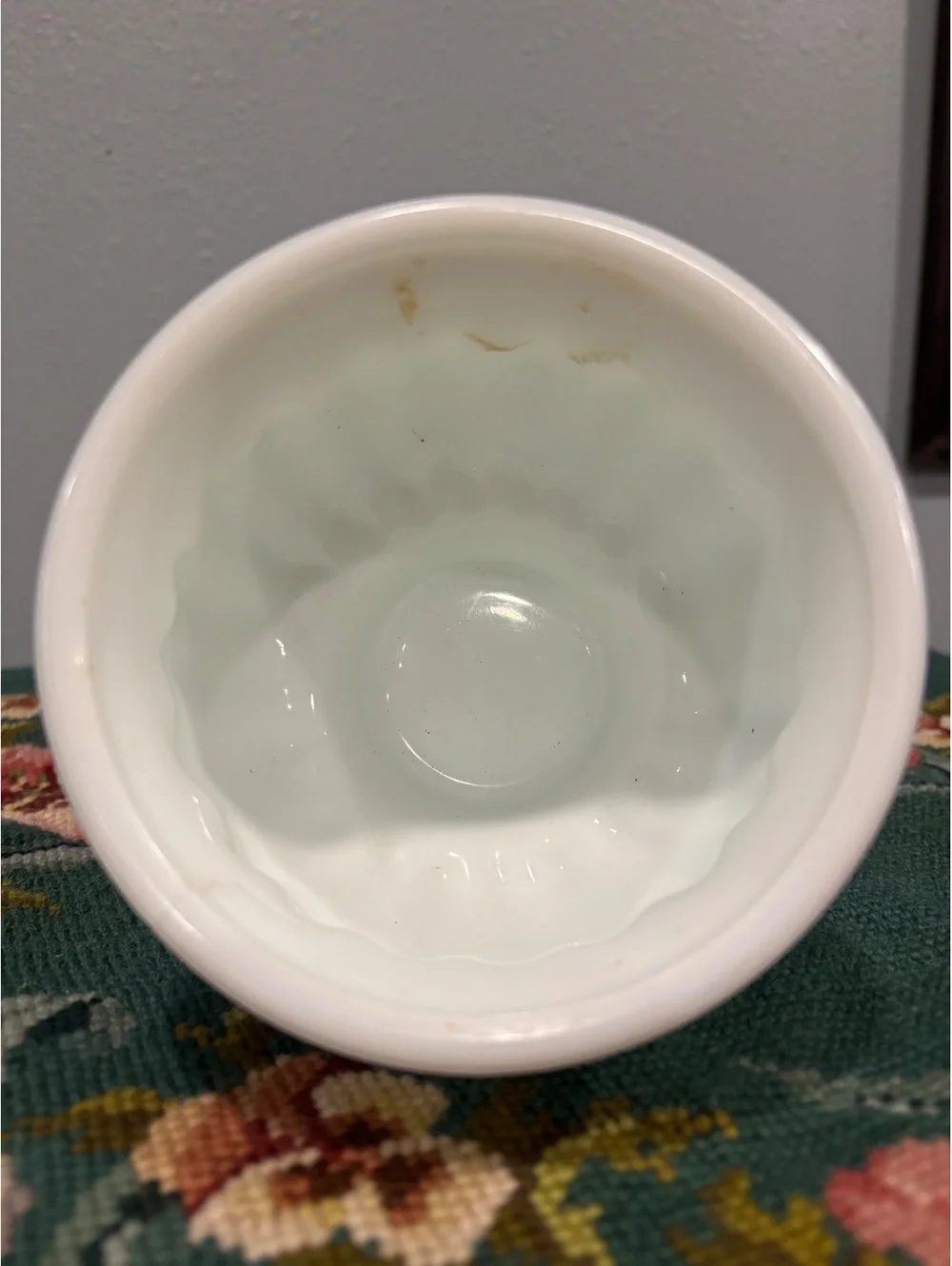Vintage Randall Milk Glass Bowl Diamond Quilted Pattern Footed White Glass